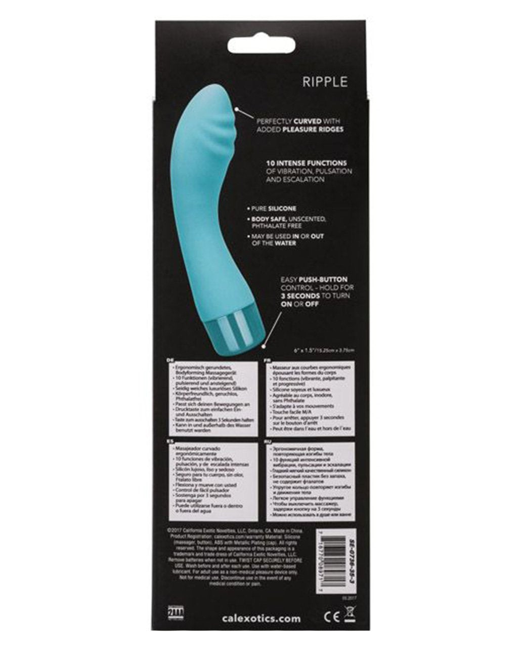 Cal Exotics Eden Ripple G-spot Vibrator Aqua
