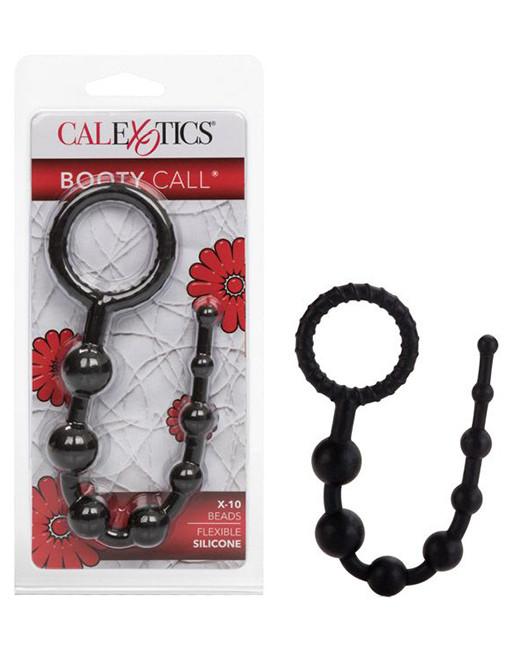 Cal Exotics Booty Call X-10 Anal Beads Black - Novelties - Beads