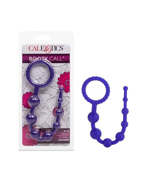 Cal Exotics Booty Call X-10 Anal Beads Purple - Novelties - Beads