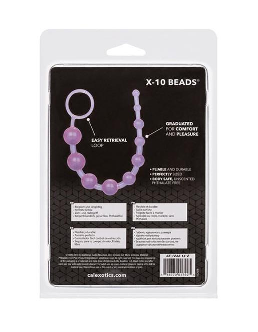 Cal Exotics X10 Anal Beads Purple Back Package