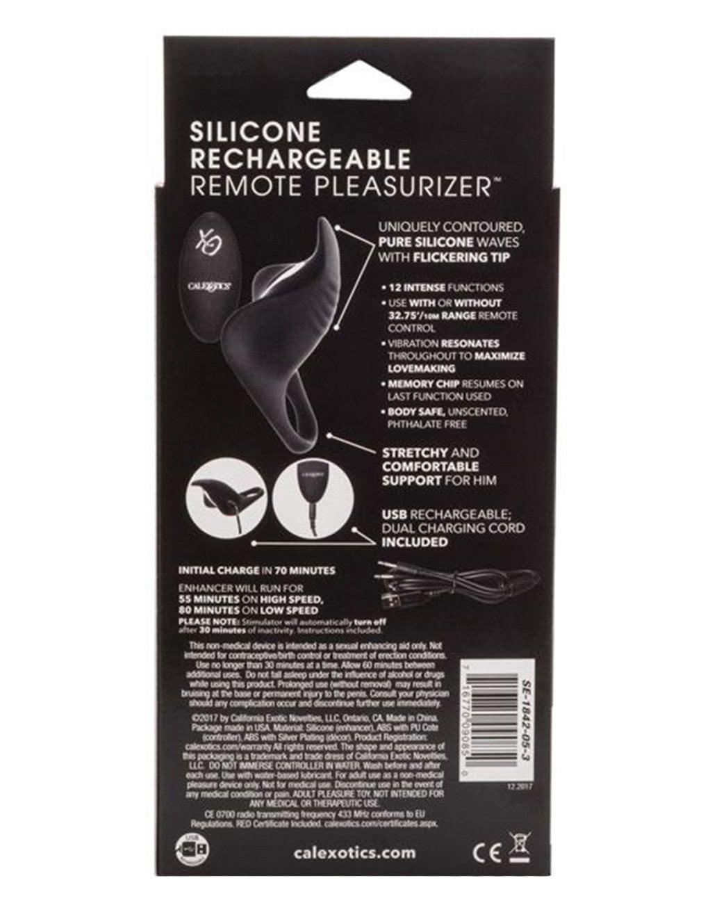 Cal Exotics Silicone Rechargeable Remote Pleasurizer - Novelties - Cockring