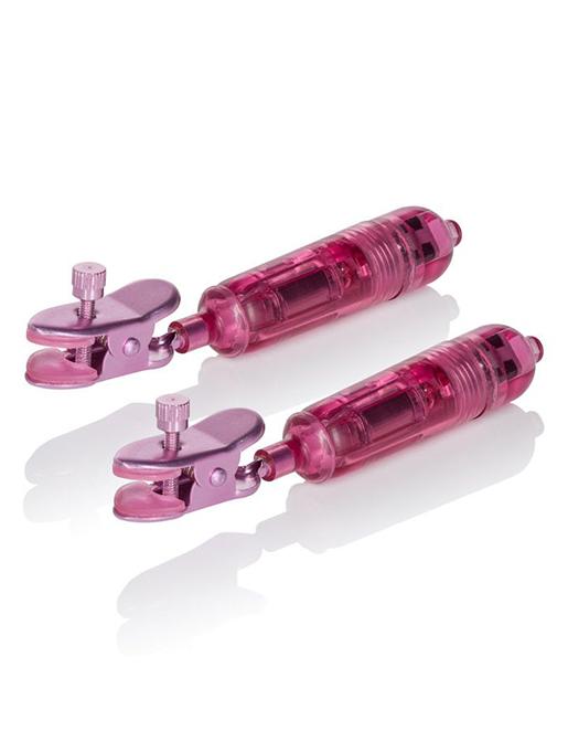Cal Exotics Nipple Play One Touch Micro Vibro Clamps - Fetish BDSM - Nipple play