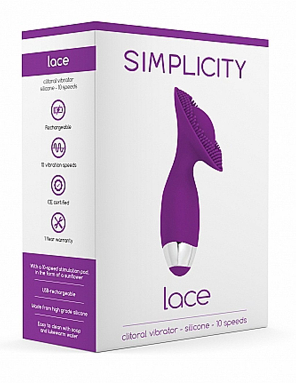 Simplicity Lace Clitoral Vibrator - Novelties - External