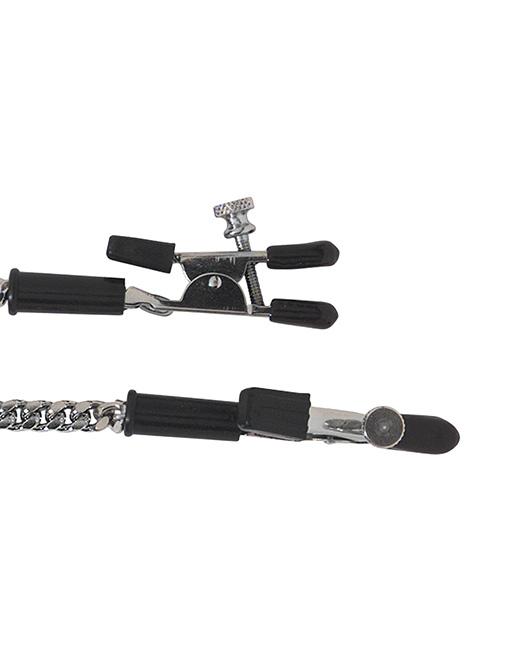 Spartacus Adjustable Jewel Chain Alligator Clamps - Fetish BDSM - Nipple play