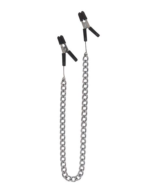 Spartacus Link Chain Endurance Jumper Cable Clamps - Fetish BDSM - Nipple play