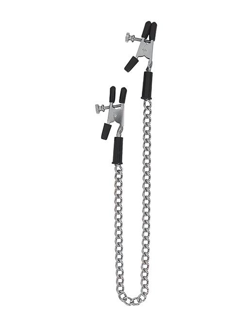 Spartacus Adjustable Link Chain Alligator Clamps - Fetish BDSM - Nipple play