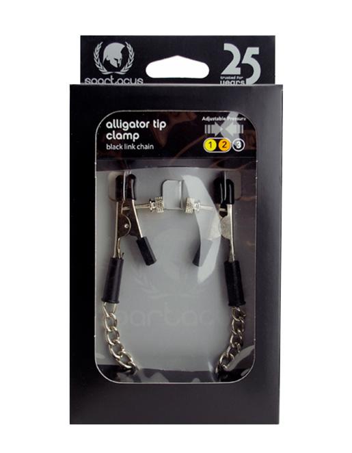 Spartacus Adjustable Link Chain Alligator Clamps - Fetish BDSM - Nipple play