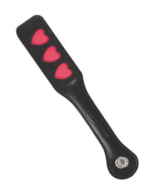 Sportsheets Leather Heart Impression Paddle 12in - Fetish BDSM - Whip/Paddle