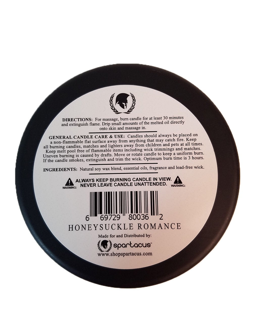 Spartacus Sensual Massage Candle Honeysuckle Romance - General Merchandise - Candles/Aroma