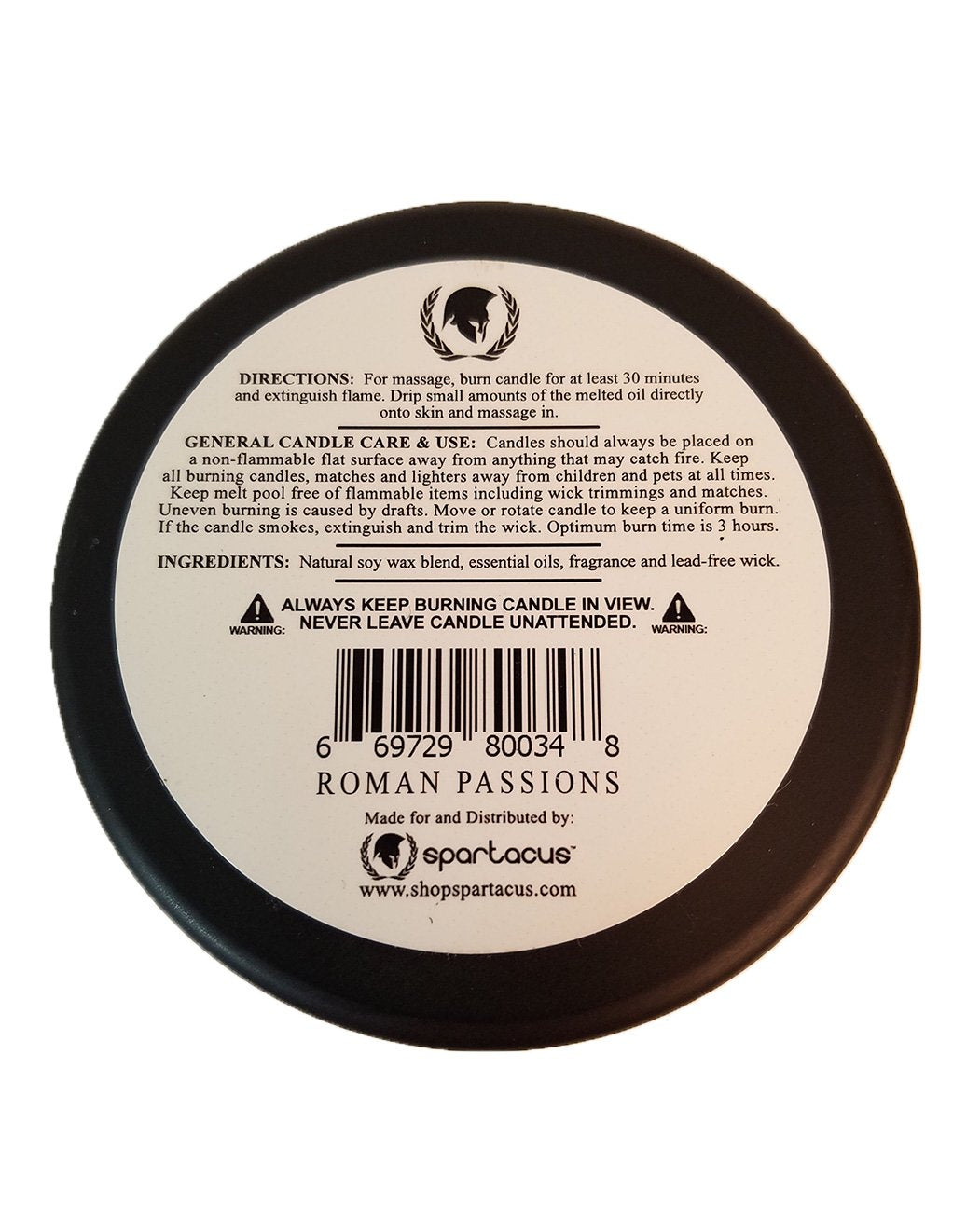 Spartacus Sensual Massage Candle Roman Passions - General Merchandise - Candles/Aroma