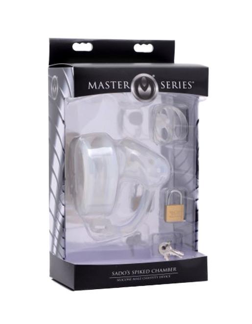 Master Series Sados Spiked Chamber Silicone Chastity Device Package