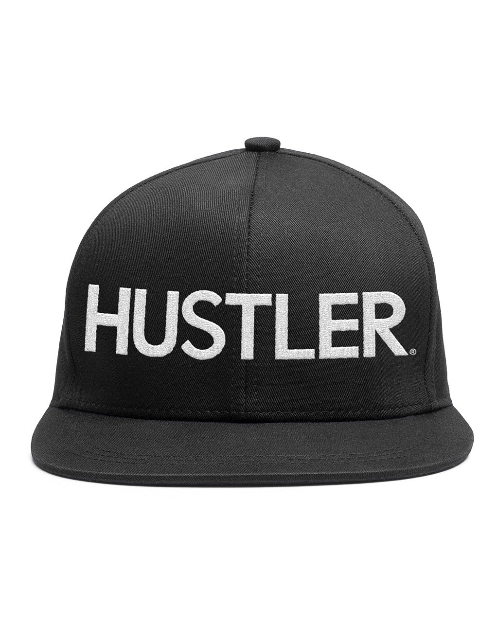 HUSTLER Classic Logo Snapback Hat-BLACK/WHITE