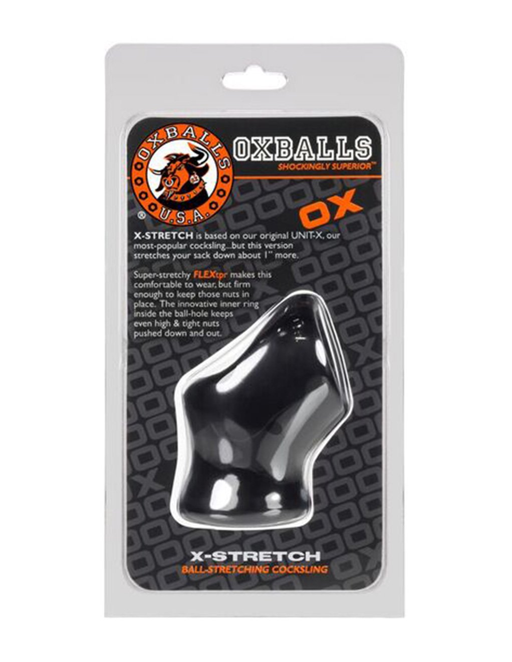 Oxballs Unit-X Stretch Cocksling Black - Novelties - Cockring