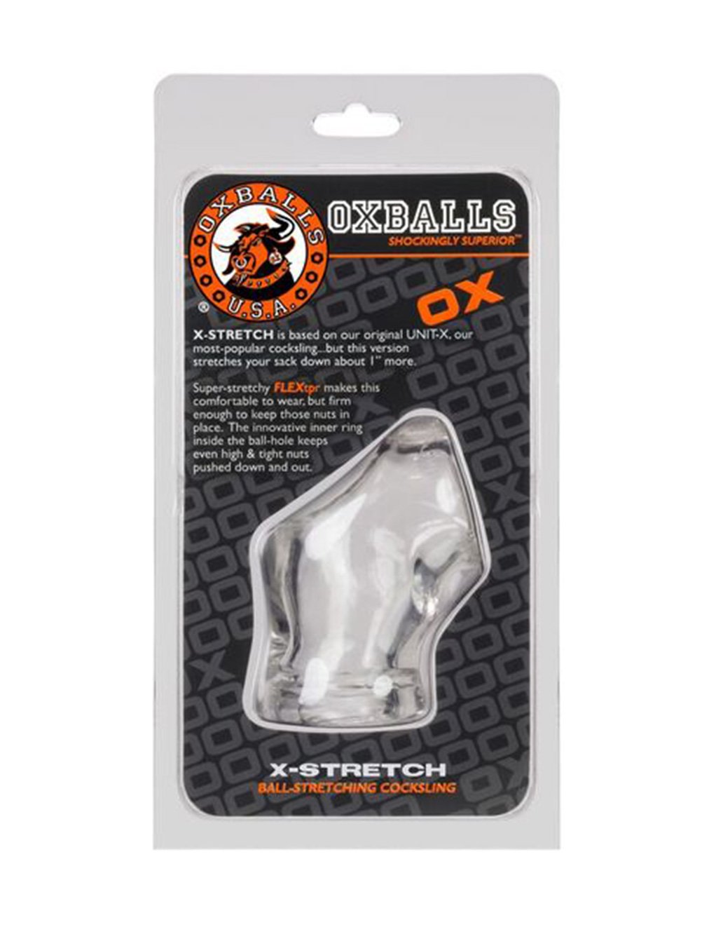 Oxballs Unit-X Stretch Cocksling Clear - Novelties - Cockring
