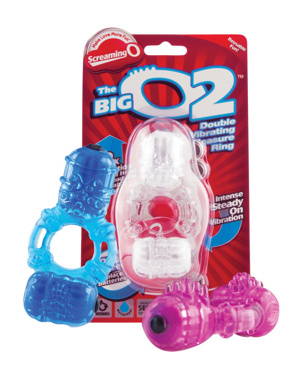 Screaming O The Big O 2 Double Vibrating Cockring Package