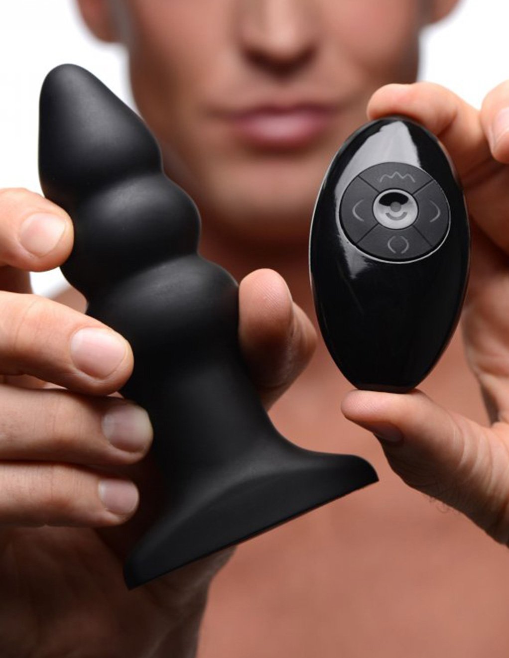 Rimmers Model I Rippled Rimming Plug with Remote Anal Play