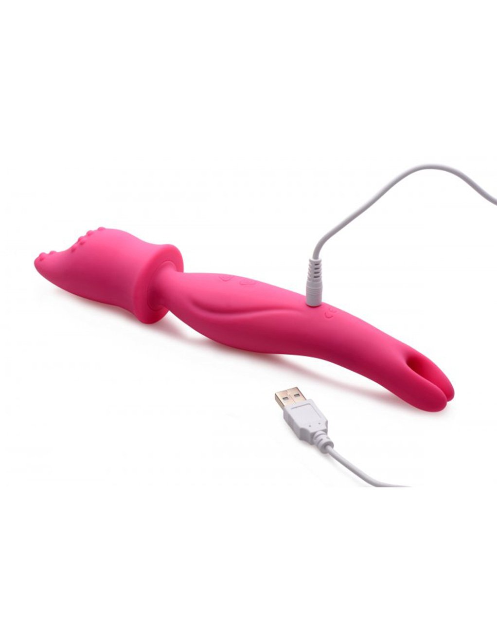 XR Brands Dual Diva 2-in-1 Silicone Massage Pink Masturbator