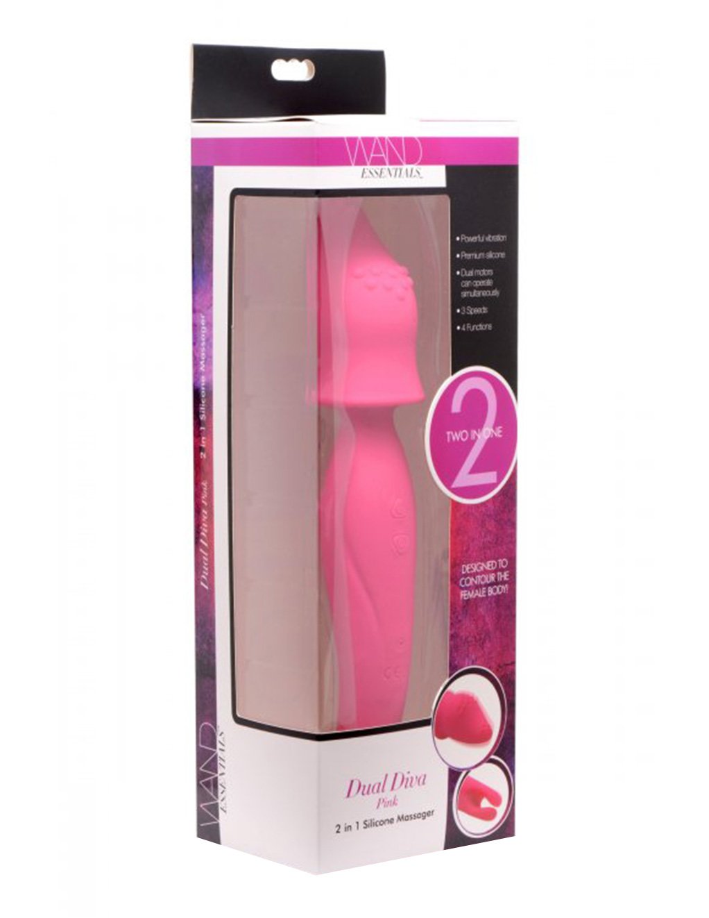 XR Brands Dual Diva 2-in-1 Silicone Massage Women's Massager