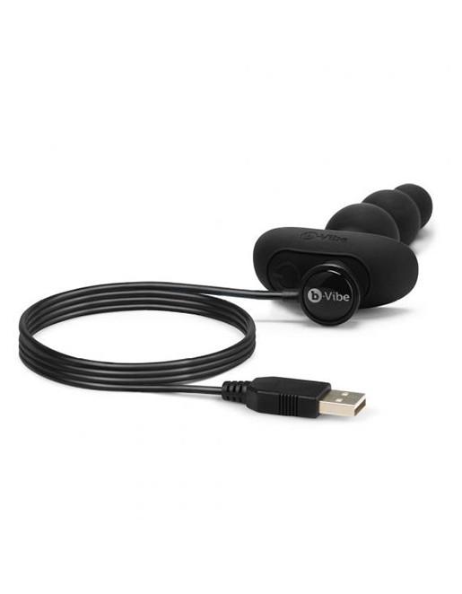 B-Vibe Triplet Vibrating Anal Beads Black - Novelties - Beads