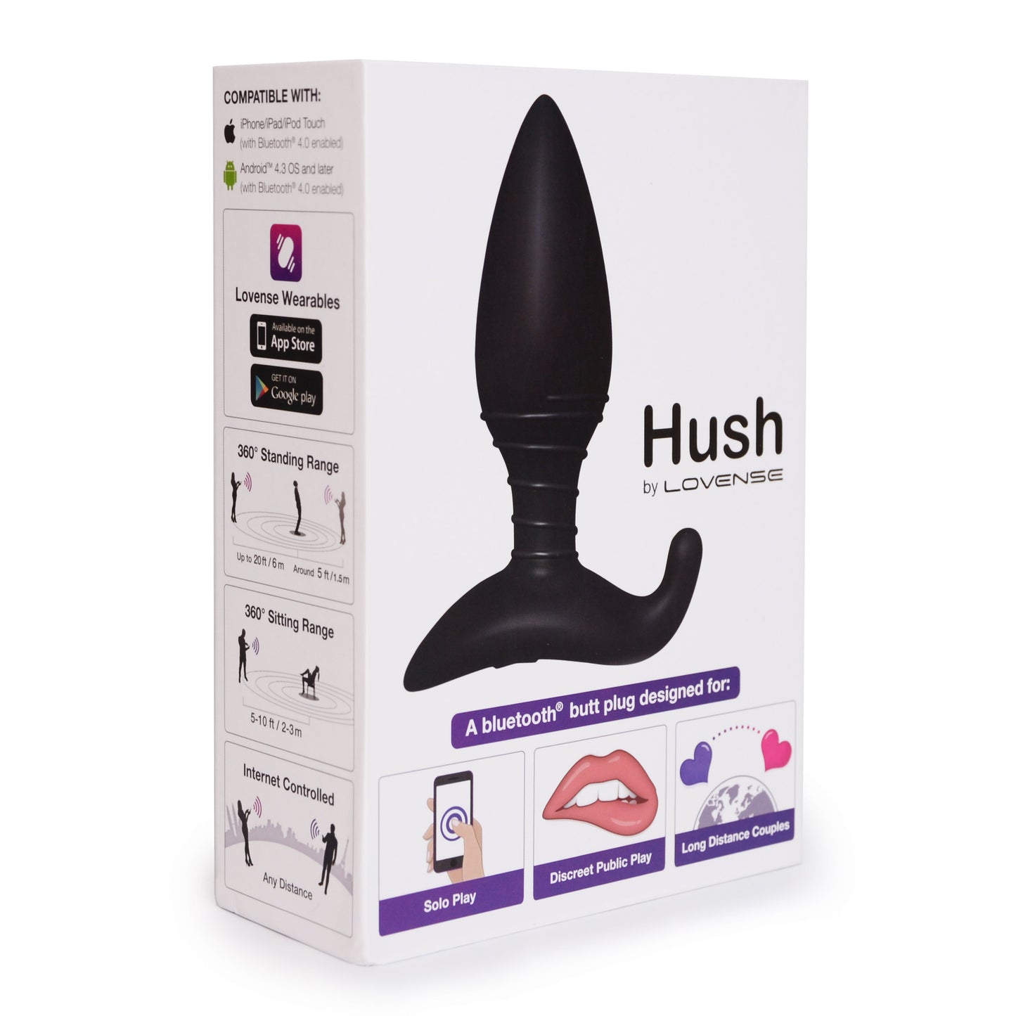Lovense Hush Remote Control Vibrating Butt Plug Medium - Novelties - Plug
