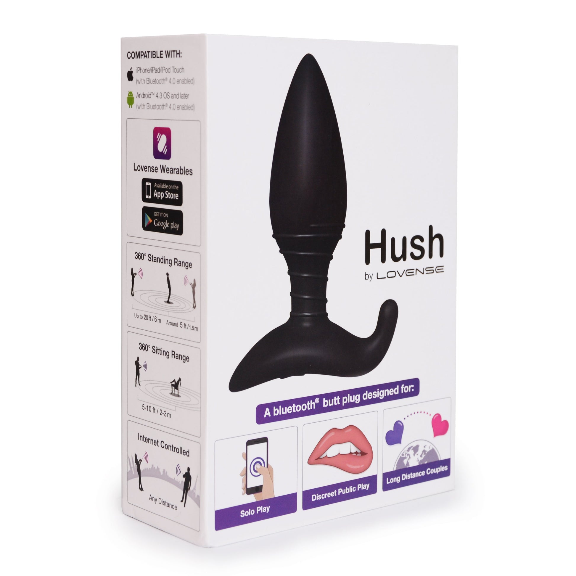 Lovense Hush Remote Control Vibrating Butt Plug Medium - Novelties - Plug