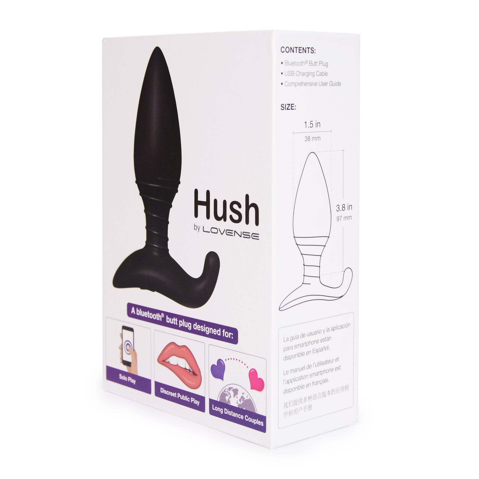 Lovense Hush Remote Control Vibrating Butt Plug Medium - Novelties - Plug