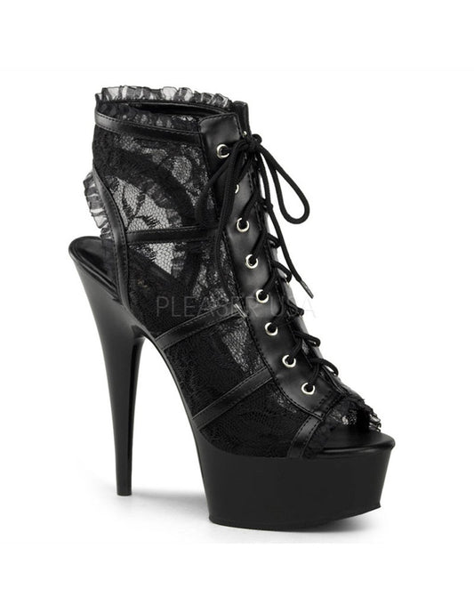 Pleaser Delight 696LC Platform Peep Toe Bootie - Accessories - Footwear