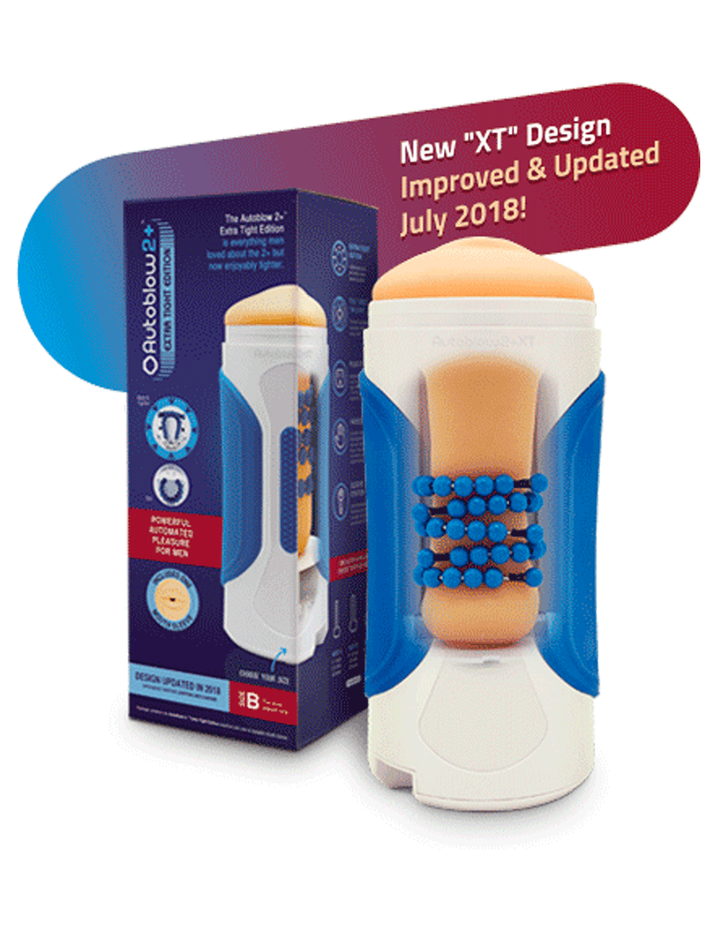 Autoblow 2+ XT Men's Masturbator with Size B Sleeve gif