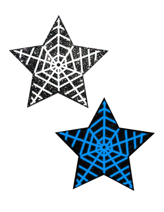 Glitter Star Pasties with Glow in the Dark Web