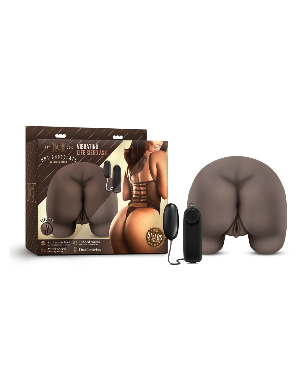 Blush Novelties Hot Chocolate Luscious Tiana Vibrating Ass Masturbator