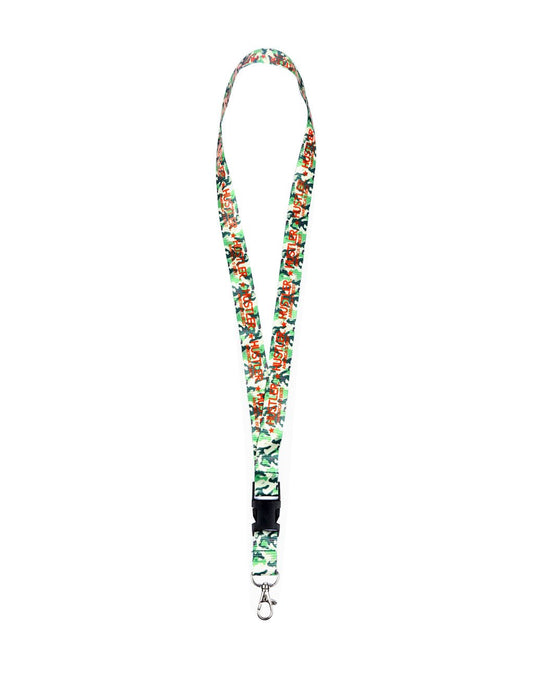 Hustler Logo Lanyard Camoflauge & Orange