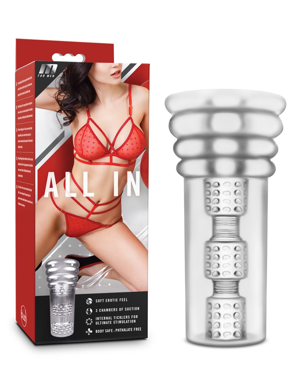 M For Men by Blush Novelties All In Masturbator Clear