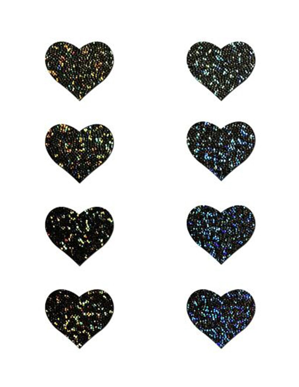 Mini Black Glitter Heart Body Pasties