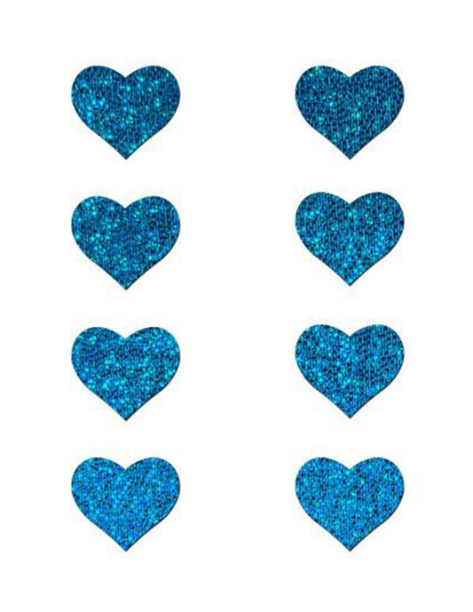 Mini Turquoise Glitter Heart Pasties