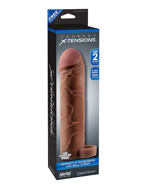 Fantasy X-Tensions Perfect 2 Inch Extender with Ball Strap Brown Package