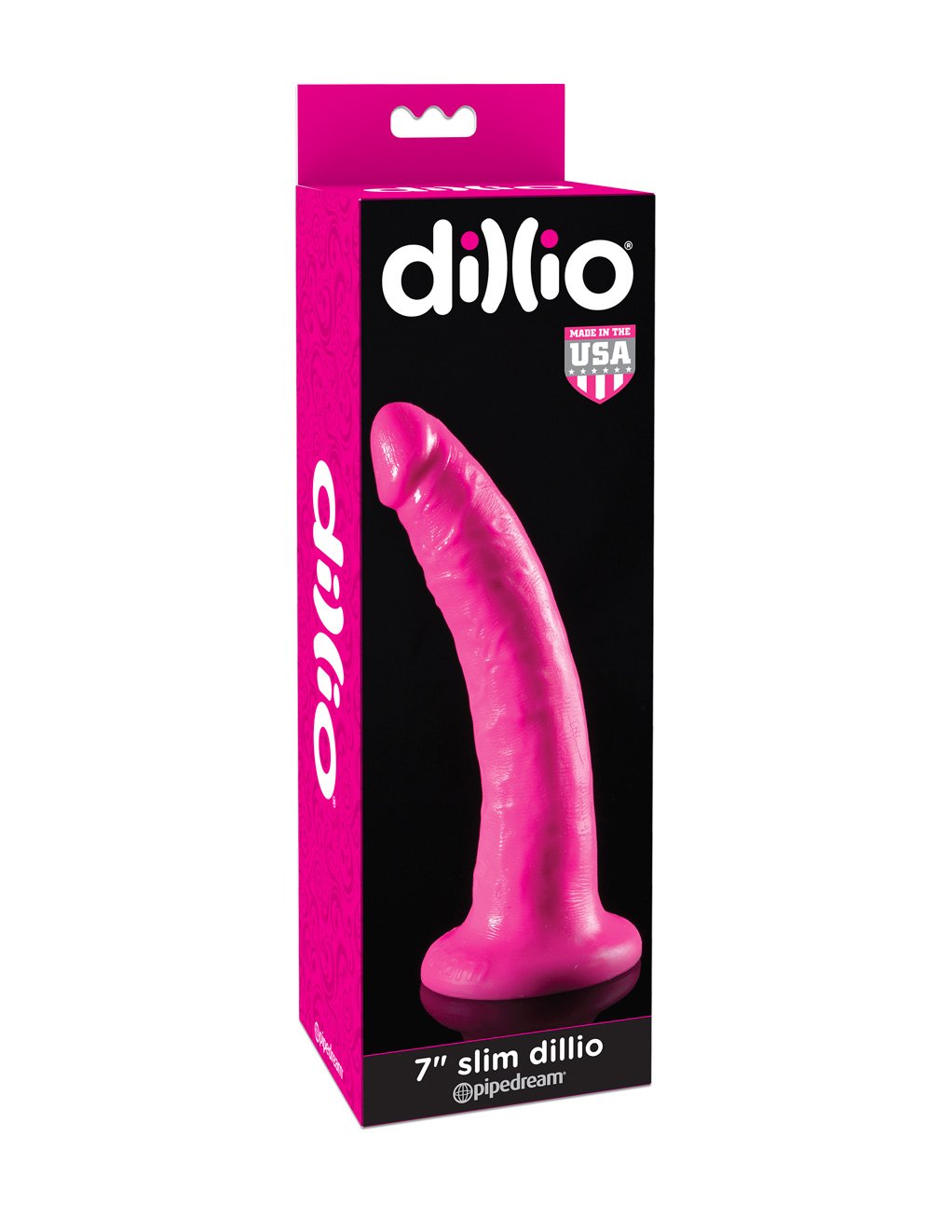 Dillio 7 Inch Slim Suction Cup Dildo Packaging
