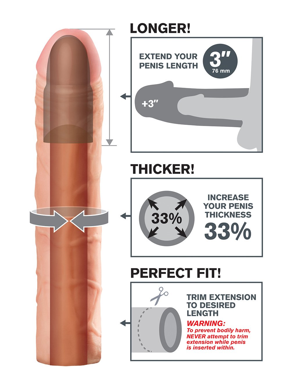 Pipedream Fantasy X-tensions Perfect 3inch Extension