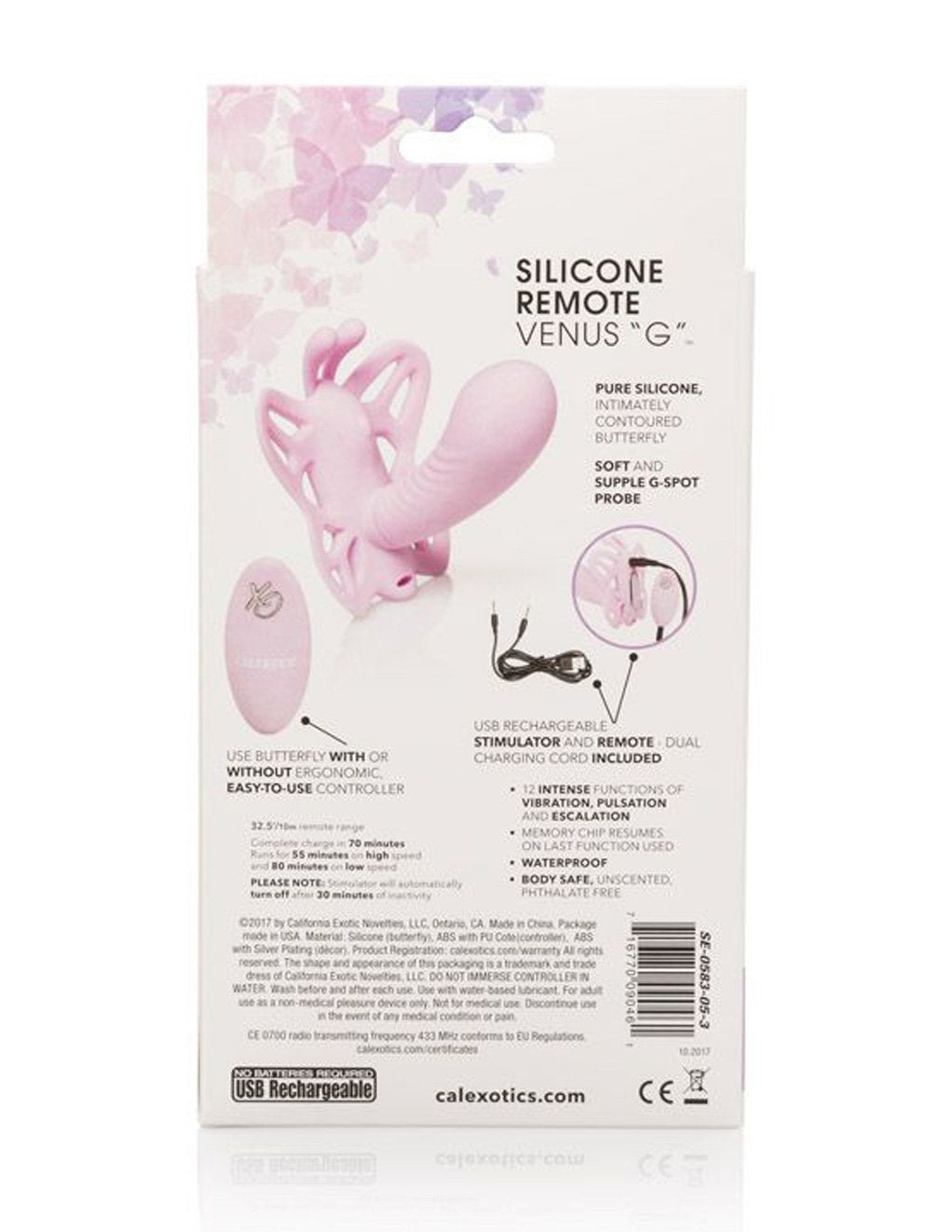 Cal Exotics Venus Butterfly Pink Remote Control Dual Stimulation Massager