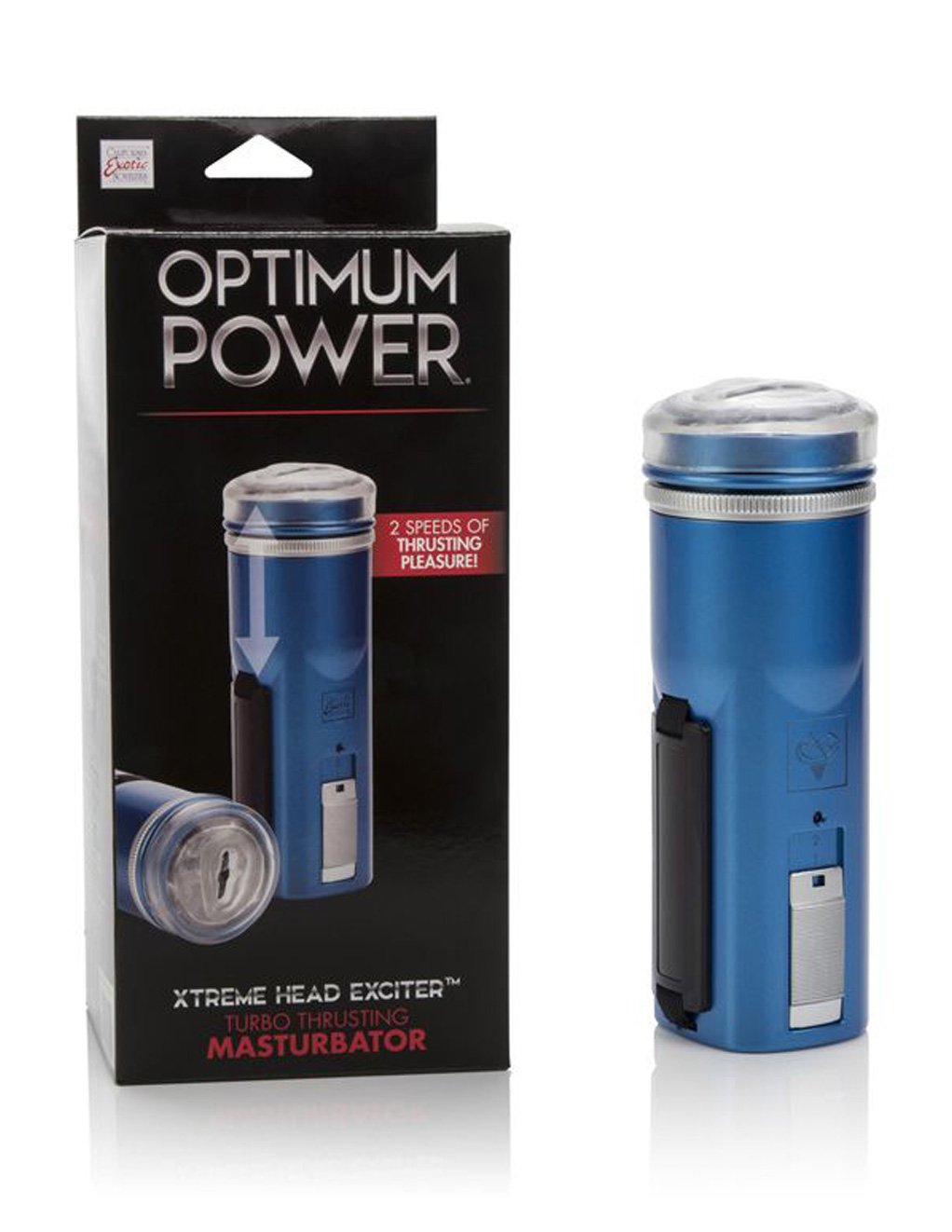 Cal Exotics Optimum Power Xtreme Head Exciter Masturbator package with product