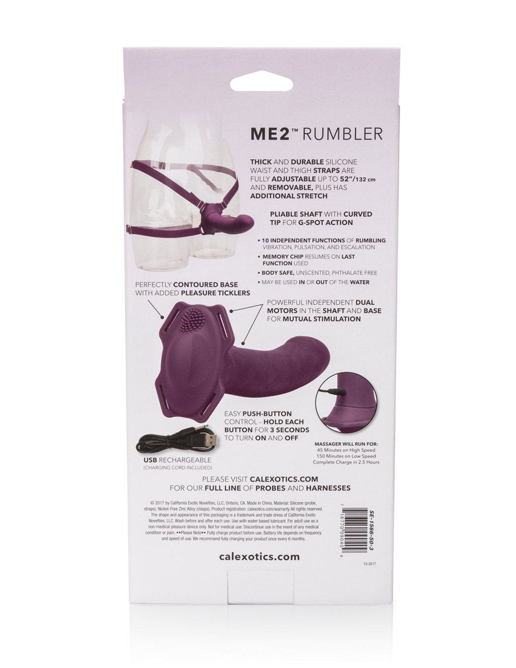 Cal Exotics Me2 Rumbler Harness packaging back