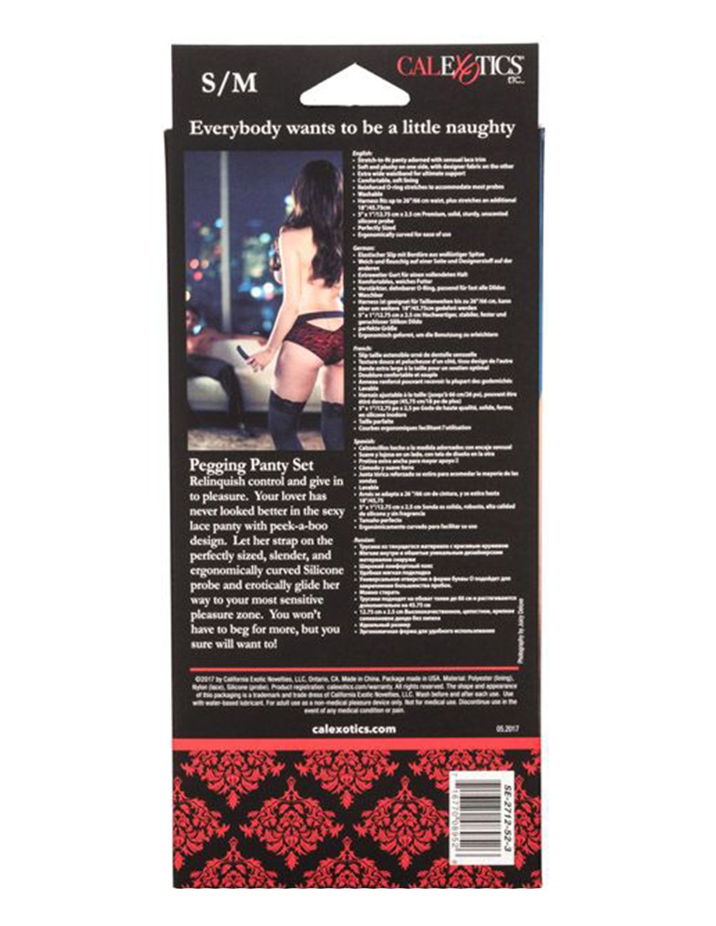 Cal Exotics Scandal Pegging Panty Set package back