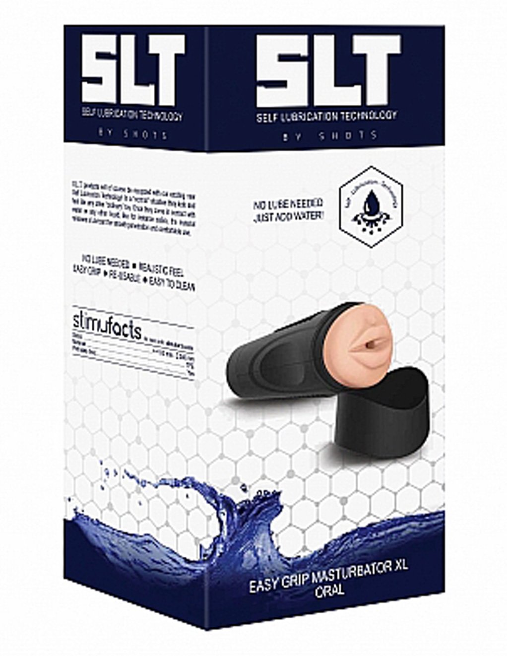 Self Lubrication by Shots America Easy Grip XL Oral Masturbator Flesh