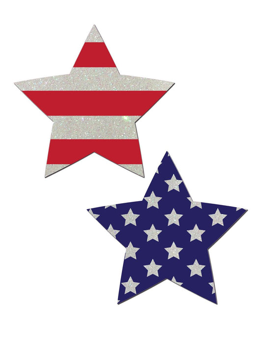 Pastease Flag Print Star Shaped Nipple Pasties